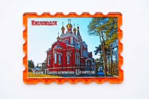 Магнит акриловый "Марка". Размер вставки 74 на 49 мм, внешние размеры 84 на 59 мм